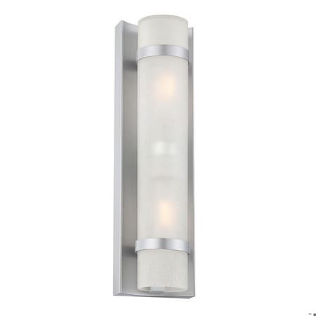 Homeroots 15.38 x 4.38 x 4 in. Apollo 2-Light Brushed Steel Wall Sconce 398549